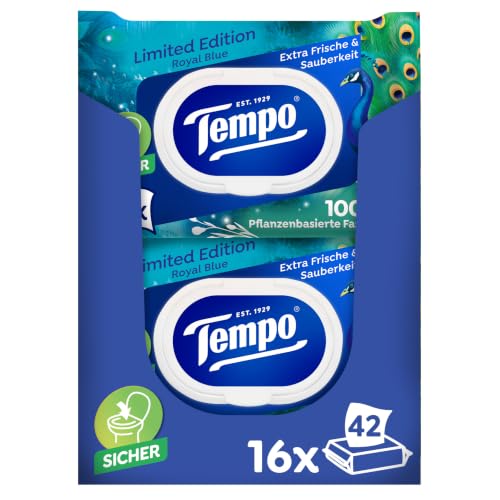 Tempo Feuchtes Toilettenpapier Mein Verwöhnmoment Limited Edition - wechselnde Designs, Ohne Farbstoffe, Wiederverschließbar, Vorteilspack… – Ansicht 1
