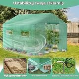 Aufun Szklarniafoliowa do pomidorów, tunel foliowy z folią kratową i oknem, tunel foliowy odporny na zimę, szklarnia dla roślin, wielofunkcyjna, dach skośny, zielona, 4,5x2x2m