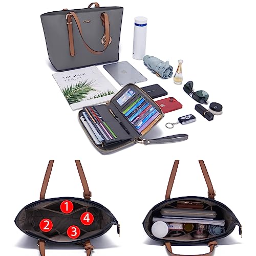 Image of Purses And Wallets Set For Women Work Tote Satchel Handbags Shoulder Bag Top Handle Totes Purse With Matching Wallet