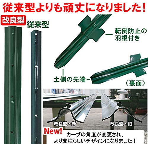 Amazon | 簡単金網フェンス・改良型 1800 ネット＋支柱セット 【高さ 