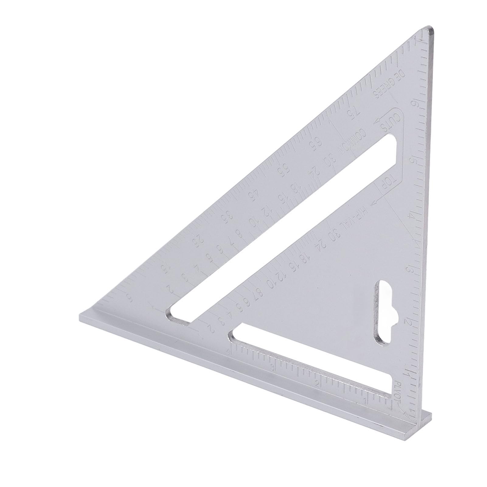 Righello Triangolare in Lega di Alluminio da 7 Pollici con Finitura Nera Opaca, Strumento di misurazione di Alta precisione, Squadra multiangolo per la Lavorazione del Legno.