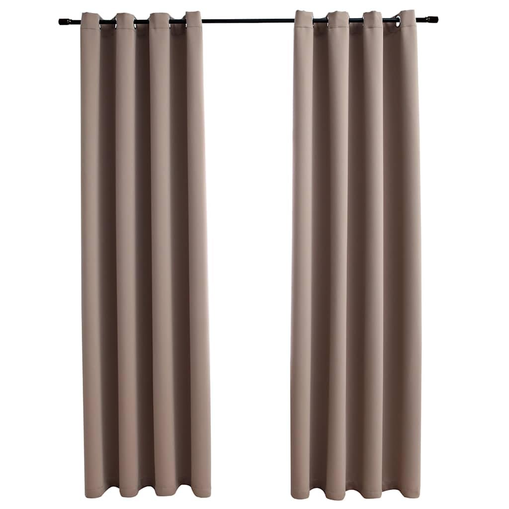 Rideau occultant à œillets Tomostar 140x245 rideaux occultants taupe pour fenêtre de chambre