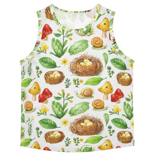 Nest Mushroom Fall Flora Boys Tank Tops Toddler Boys' Assorted Sleeveless Tank Tops for Summer,3T