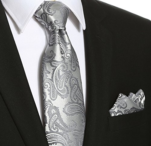Image of KissTies Mens Paisley Tie And Pocket Square Necktie Sets