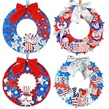BOARDFEB 12 Sets 4th of July Crafts Kits DIY Patriotic Red White Blue Star Foam Wreath Signs Ornaments for Kids Independence Day Party Favors Gift Exchange Activities