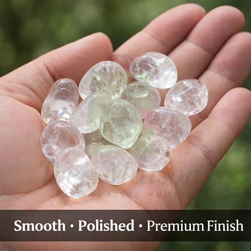 Image of Clear-Quartz Tumble Stone | 50 gm Tumbled Gemstones | Reiki Healing Stones | Home Decor Pebbles | Aquarium Gravel | Garden & Table Decor