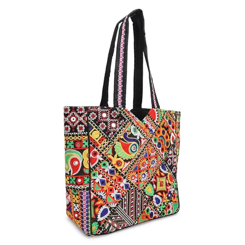 Bolso Hobo Tote Banjara Artesanal Multicolor para Mujer miniatura 4