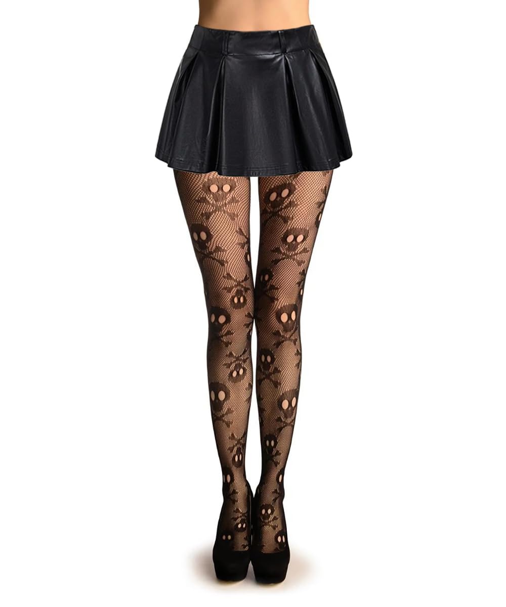Womens Halloween Stockings Skull Fishnet Tights Spider Web Fishnets