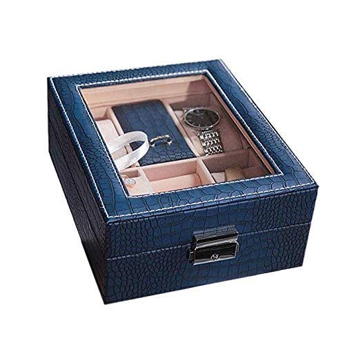 Caja de acabado y almacenamiento de reloj en un joyero de cristal elegante