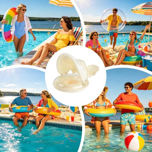 Flotador de piscina con protección UV y techo solar para niños pequeños de 6 meses a 4 años 4