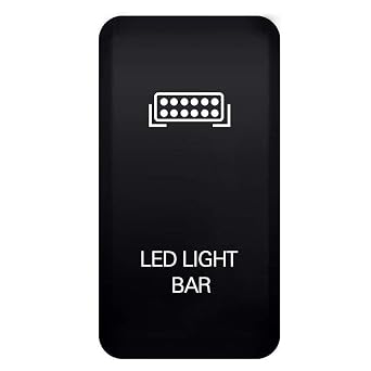 Push Button Switch 12V with Wiring Kit - Blue LED Light BAR Symbol, Compatible with Toyota Tacoma Tundra 4Runner FJ Cruiser (Surface Size 1.54 x 0.83 inches)
