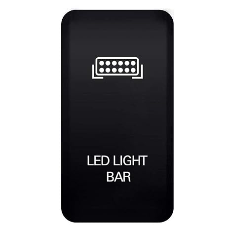 Push Button Switch 12V with Wiring Kit - Blue LED Light BAR Symbol, Compatible with Toyota Tacoma Tundra 4Runner FJ Cruiser (Surface Size 1.54 x 0.83 inches)