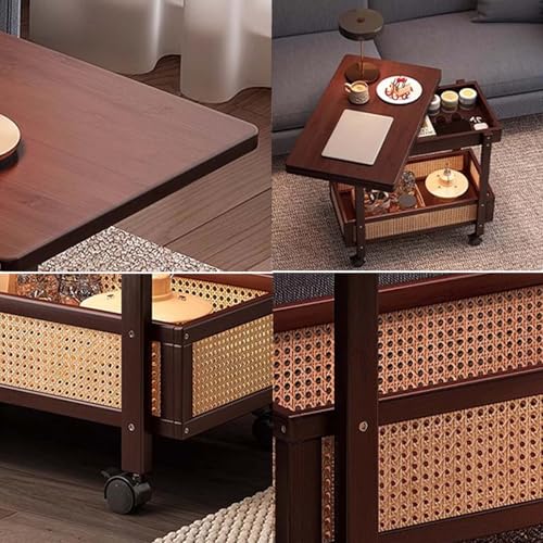 Table basse pliante portable à roulettes : la solution gain de place pour petits salons