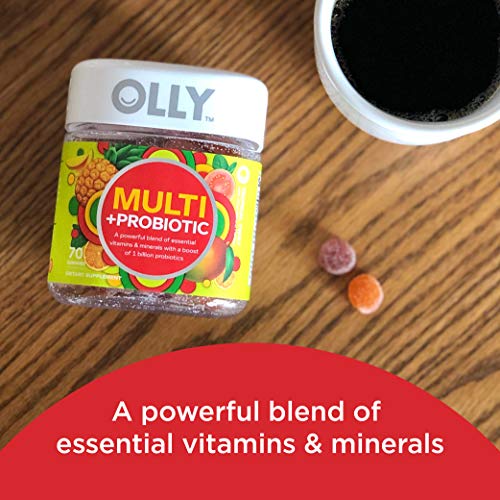 OLLY Multi + Probiotic Adult Multivitamin Gummy, 1 Billion CFUs, Digestive and Immune Support Chewable Supplement, Tropical Twist, 35 Day Supply - 70 Count - Image 3