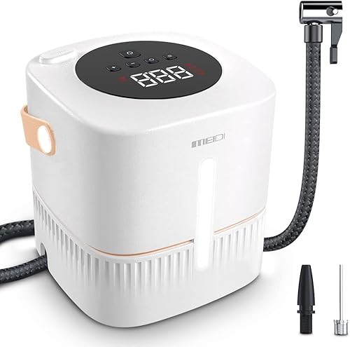 MEIDI Inflador de neumáticos de automóvil compresor de aire portátil bomba de neumáticos de automóvil de inflado rápido con botón de cable retráctil