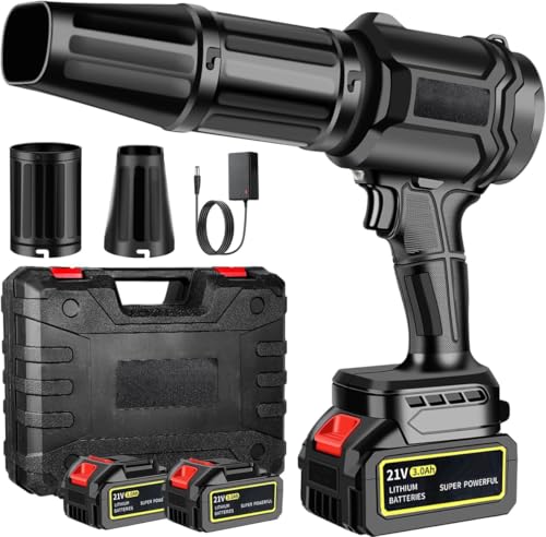 3000W Turbo Gebläse - Akku Elektro-Laubbläser mit 2 Akku...
