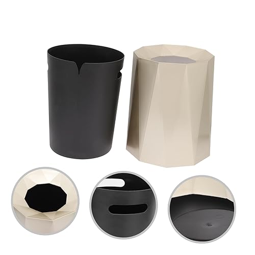 Miniatura 9 de Alipis Bote de basura dorado para cocina, cubo de basura para dormitorio, papelera, papelera, oficina, baño, papelera, oficina, papelera, cubo de