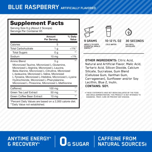 image for Optimum Nutrition Amino Energy - Pre Workout with Green Tea, BCAA, Ami