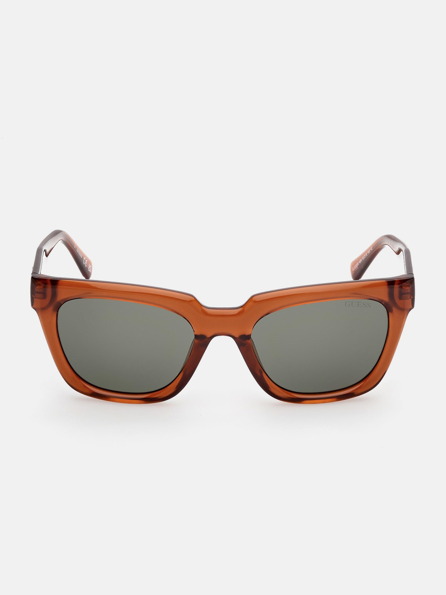 Guess Men's Brown Sunglasses, 53 Mm, Square Plastic Sunglasses
