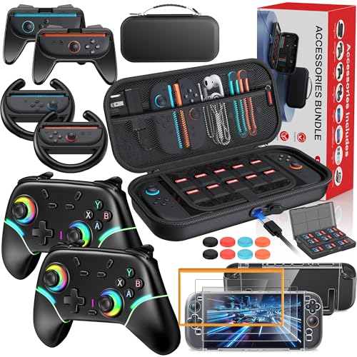 Auarte [Charge Inside] Switch 2 Carrying Case Accessories Bundle