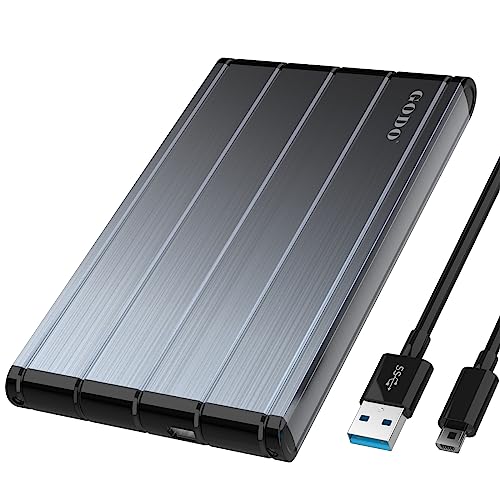 GODO 2.5 inch SATA/IDE Hard Drive Enclosure to USB 3.0,IDE SATA HDD SSD Hard Drive Case,2.5 IDE to USB Adapter Enclosure,Aluminum Alloy Support 6 TB with UASP