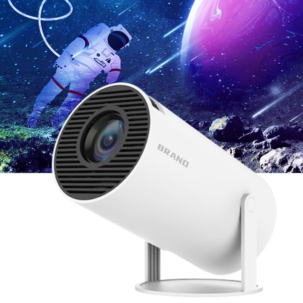 HY300 Mini Projector mirroring content from a smartphone to a large screen.