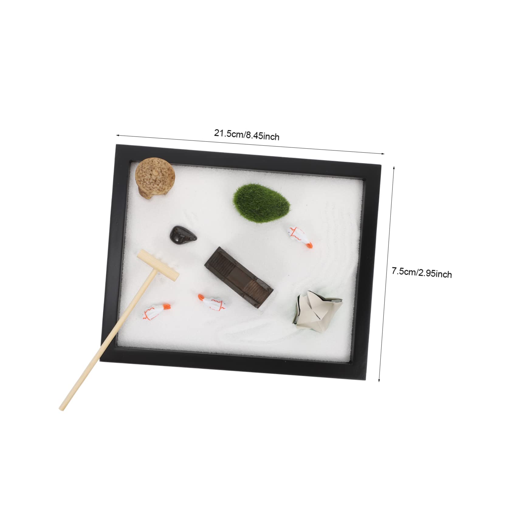 Kisangel 1Set Desktop Sand Zen Garden Ornament of Meditation Sand Table Handicraft for Home Decor Relaxation Relief Study Bedroom Yoga