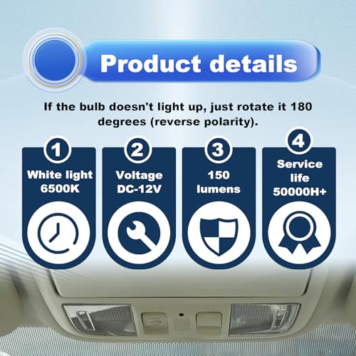 Kit de 42 luces LED interiores para autos, blancas miniatura 7