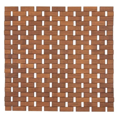 Tendance - Caillebotis Bambou antiderapant 45x45 cm - Marron