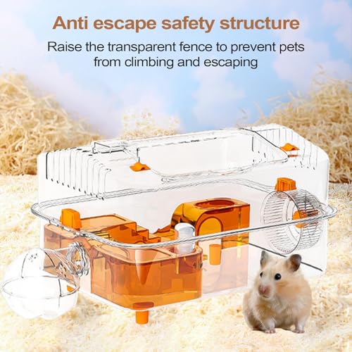 Habitat d'activités transparent pour hamster avec roue silencieuse - 8