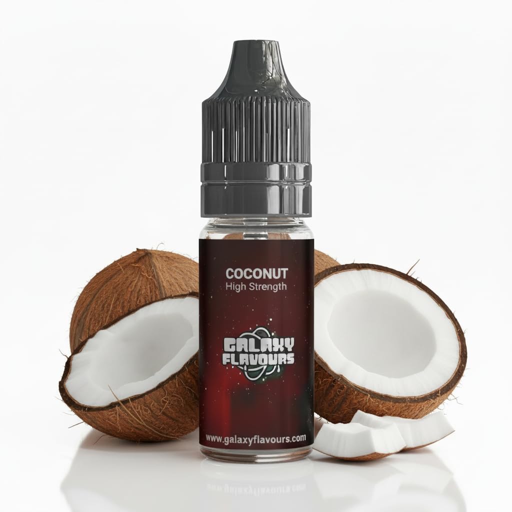 Coconut Food Flavouring Drops 10ml - Premium Tropical Extract for Professional Baking & Luxury Coconut Beverages - High Strength Food Grade Concentrate by GALAXY FOOD FLAVOURS