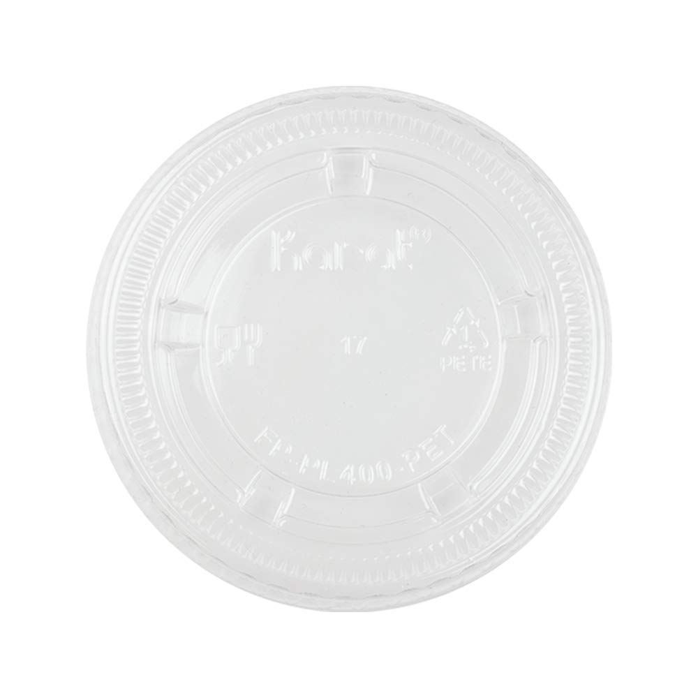 FP-PL400-PET 3.25-5.5 oz. PET Portion Cup Lids (73mm) - 2500 ct