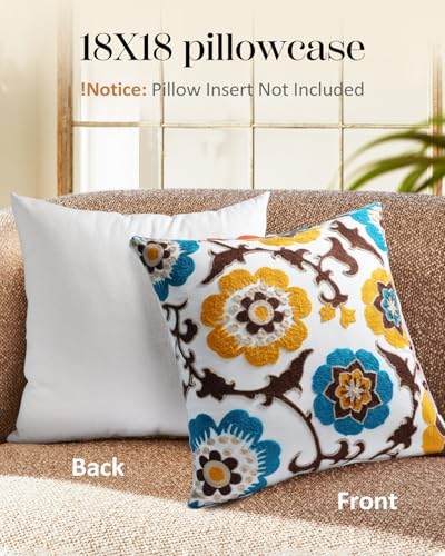 Housse de coussin brodée à motifs géométriques coton doux taie décoration maison - 5