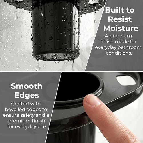 Image of Plantex J4 Stainless Steel Toothbrush Holder for Bathroom /Toothbrush Stand for Bathroom /Tumbler Holder /Bathroom Accessories (PVD Black Finish) Onix