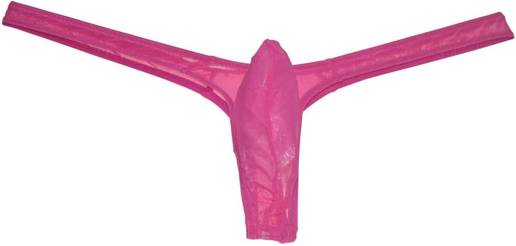 Men's Minimal Coverage Bulge Thong Underwear See-through Mesh Mini Bikini Tangas - Image 7