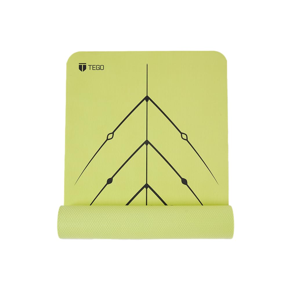 TEGO Stance Truly Reversible Yoga Mat Volt without bag GuideAlign - 5-6mm Thick,72x24 Inch-Exercise, Anti Slip, Grippy for men,women,kids-image-25