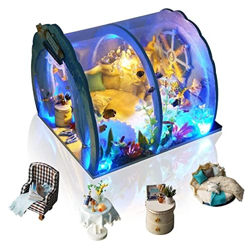 KASTWAVE DIY Miniature Dollhouse Kit 1:24 Scale - Mermaid Princess Sweet Home with Furniture, for Birthdays and Christmas