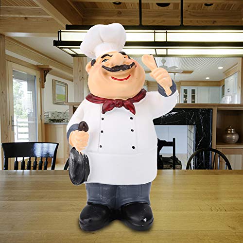 Tomotato Chef Figurine - Miniature Resin Vintage Statue, Happy Sculpture Collectible Gift, Tabletop Decor for Home Kitchen (Hold Spoon) - Image 4