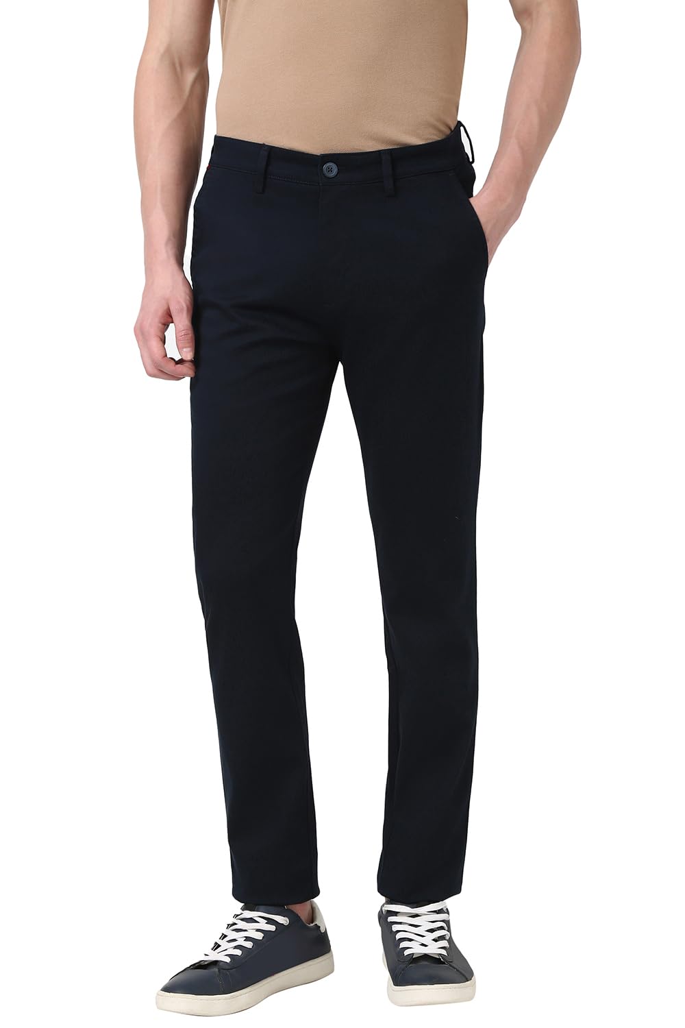 Men's Slim Fit Mid Rise Super Chino Casual Trouser