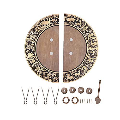 QANYEGN Round Shape Brass Cabinet Handle, Chinese Style Retro Round Handles, Double Doors Knob Furniture Handle for Wardrobe Home