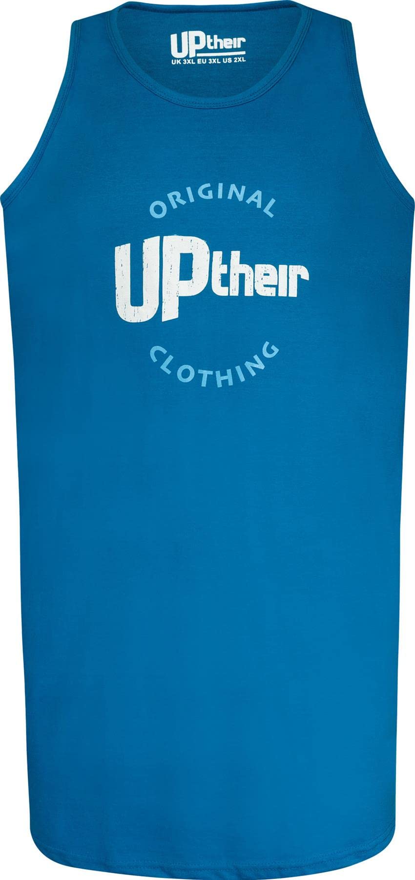 Uptheir Mens Jones Tall Original Clothing Logo Print Vest - Blue - 2XLT