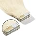 Tape in Hair Extension Human Hair Platinum Blonde (#60) 16’’Long Straight 100% Remy Human Hair Bonding Double Sided Tape Seamless Skin Weft Hair 20pcs/30g