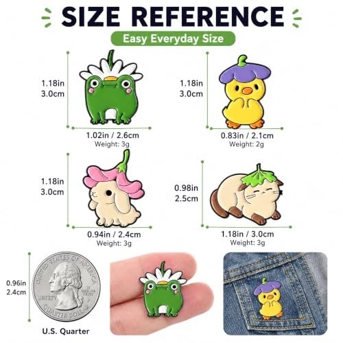 Image of 8Pcs Kawaii Frog Enamel Pin Set Cute Cartoon Frog Brooches, Lapel Pins for Backpacks, Jackets, Hats, Perfect Gifts for Women, Teens