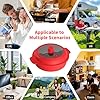 GLOU-GLOU GOOSE GGG Microwave Grill Pan, Fry Griddle Crisper Pan with Lid for Grilling Browning and Crisping Foods Microwave Silicone Cookware for Meat Sandwich Vegetable Red #3