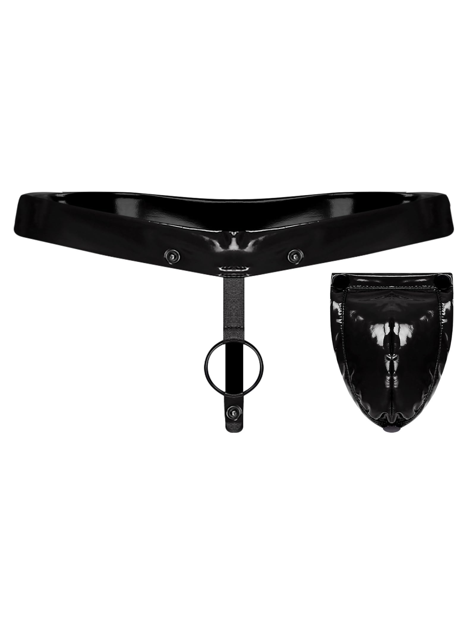 Herren Lackleder G-String Wetlook Slip T-Back Tanga Mit O-Ring Briefs Unterhose Jockstrap Mit Buckle Panty Unterwäsche
