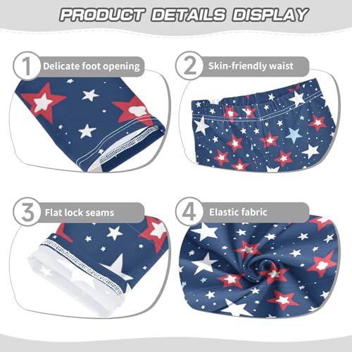 Fourth of July Star Red Girls Leggings Kids Yoga Pants Dance Active Tights 4T3