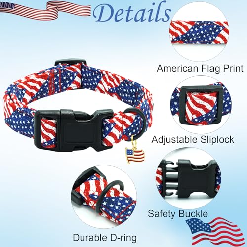 Collar para perro grande patriótico bandera americana miniatura 3