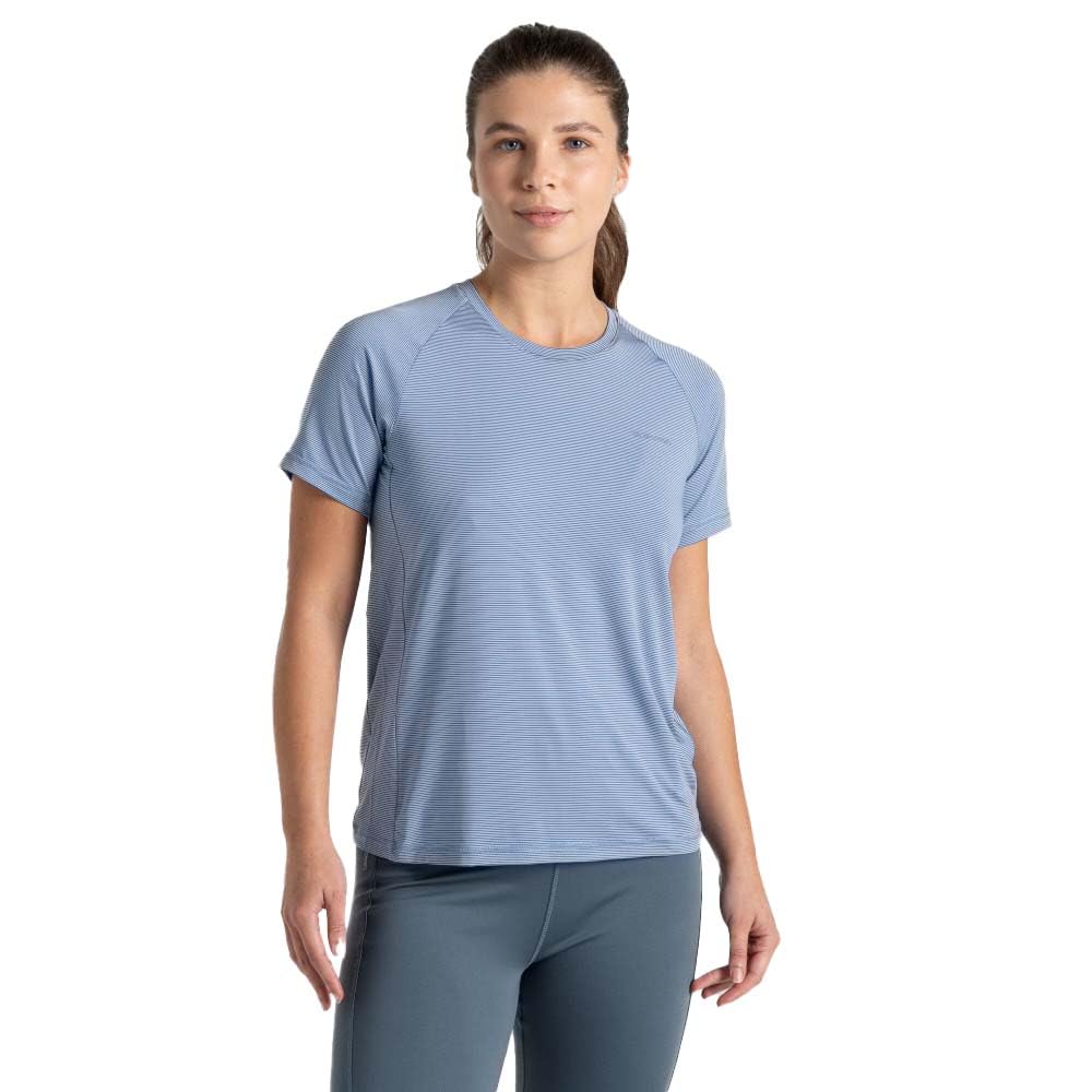 Craghoppers Women's Seaside Blue Ellie T-Shirt Dofe Awards Stretch Reflective Hiking Base Layer Top