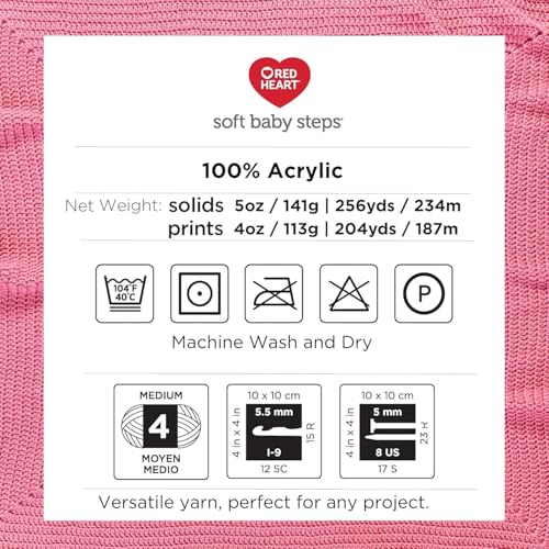 Image of RED HEART E746.9200 Soft Baby Steps Yarn, Solid, Baby Yellow