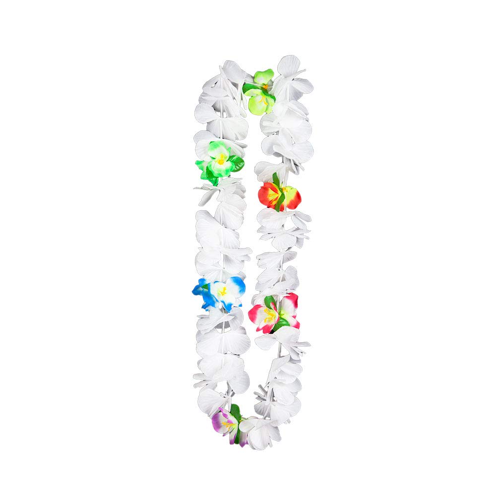 Wicked Costumes Hawaiian White Petal Orchid Lei Flower Garland Fancy Dress Accessory Luau Beach Party